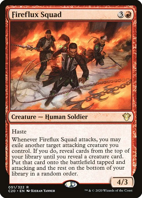 Fireflux Squad, carta Magic di tipo Creature — Human Soldier illustrata da Kieran Yanner