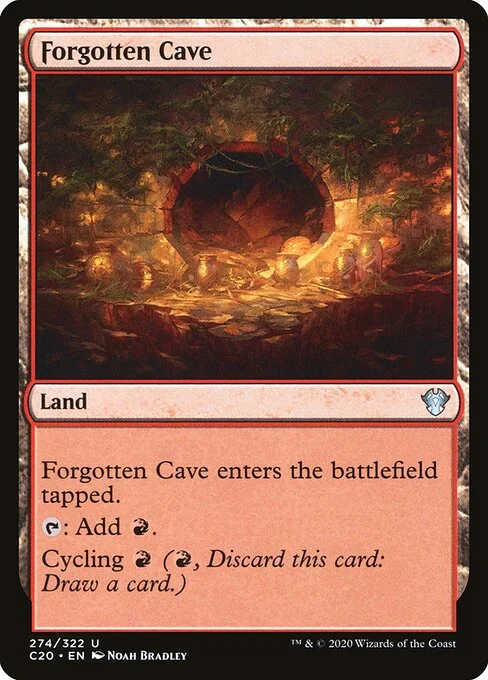 Forgotten Cave, carta Magic di tipo Land illustrata da Noah Bradley
