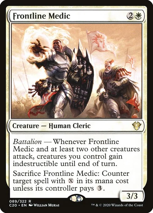 Frontline Medic, carta Magic di tipo Creature — Human Cleric illustrata da Willian Murai