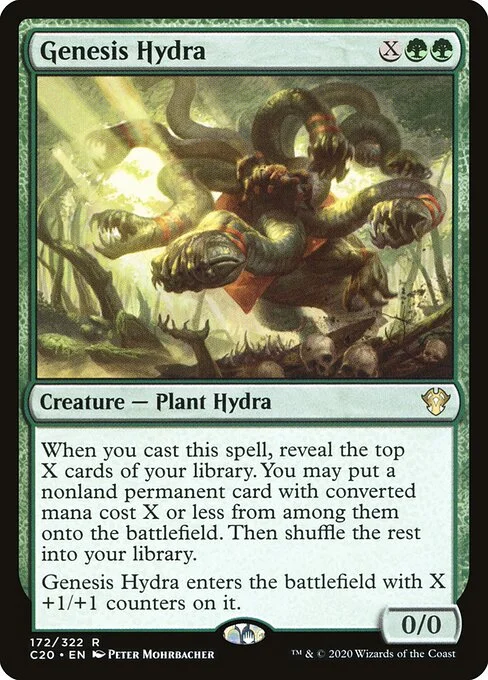 Genesis Hydra, carta Magic di tipo Creature — Plant Hydra illustrata da Peter Mohrbacher
