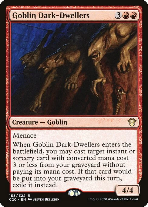 Goblin Dark-Dwellers, carta Magic di tipo Creature — Goblin illustrata da Steven Belledin