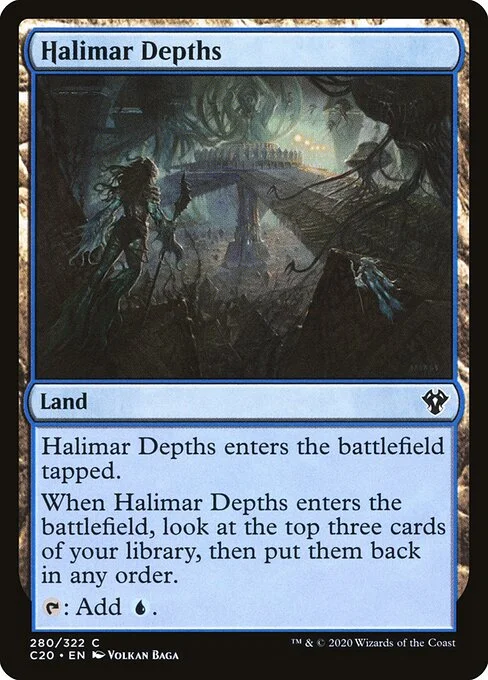 Halimar Depths, carta Magic di tipo Land illustrata da Volkan Baǵa