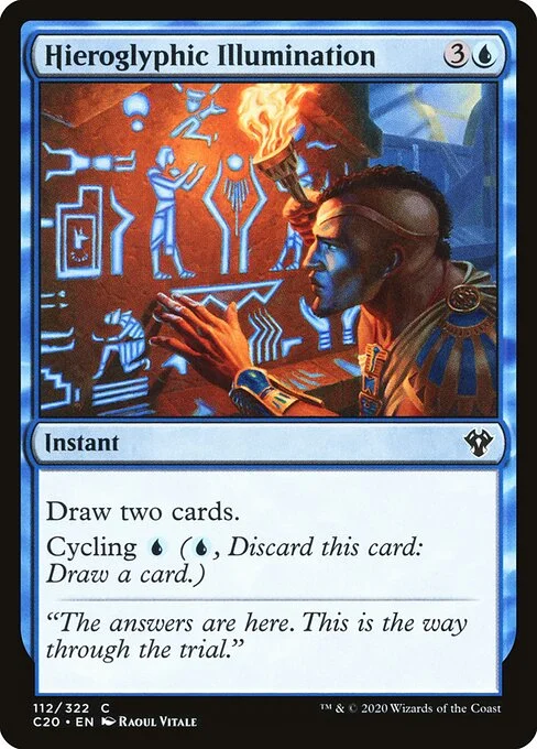 Hieroglyphic Illumination, carta Magic di tipo Instant illustrata da Raoul Vitale
