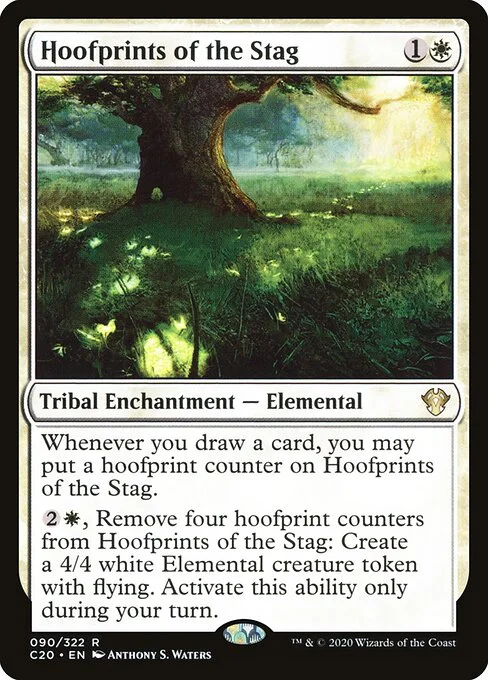 Hoofprints of the Stag, carta Magic di tipo Kindred Enchantment — Elemental illustrata da Anthony S. Waters