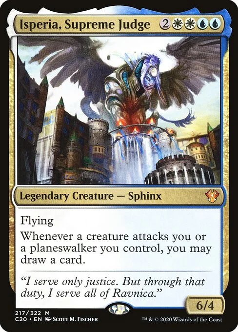 Isperia, Supreme Judge, carta Magic di tipo Legendary Creature — Sphinx illustrata da Scott M. Fischer