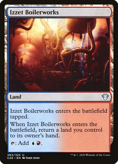 Izzet Boilerworks, carta Magic di tipo Land illustrata da John Avon