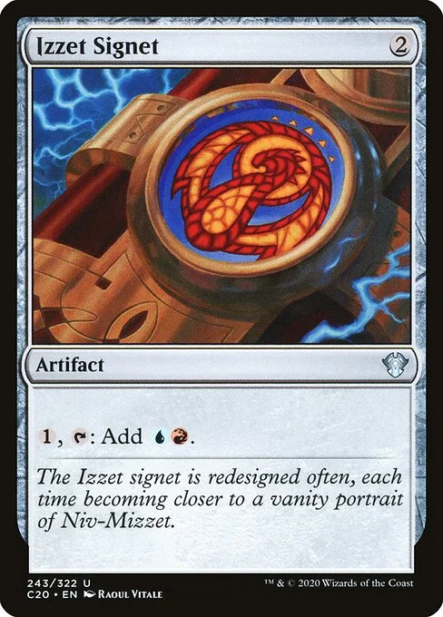 Izzet Signet, carta Magic di tipo Artifact illustrata da Raoul Vitale