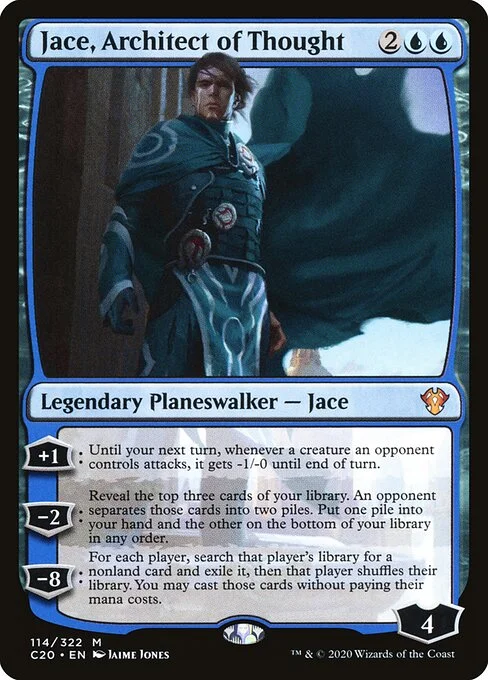 Jace, Architect of Thought, carta Magic di tipo Legendary Planeswalker — Jace illustrata da Jaime Jones