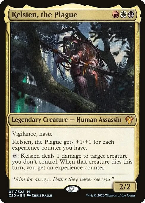 Kelsien, the Plague, carta Magic di tipo Legendary Creature — Human Assassin illustrata da Chris Rallis