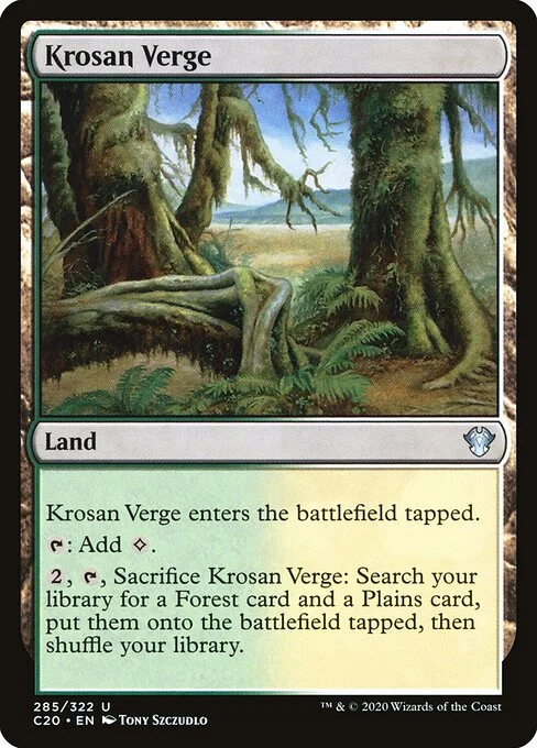 Krosan Verge, carta Magic di tipo Land illustrata da Tony Szczudlo