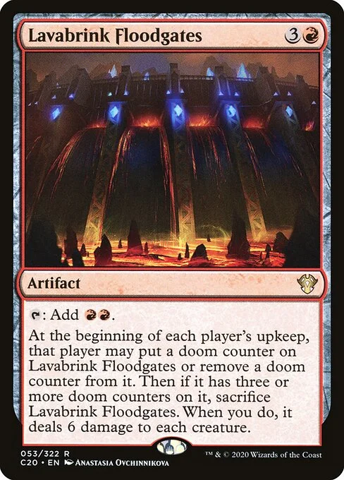 Lavabrink Floodgates, carta Magic di tipo Artifact illustrata da Anastasia Ovchinnikova
