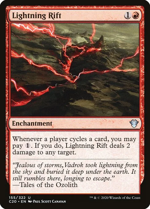 Lightning Rift, carta Magic di tipo Enchantment illustrata da Paul Scott Canavan