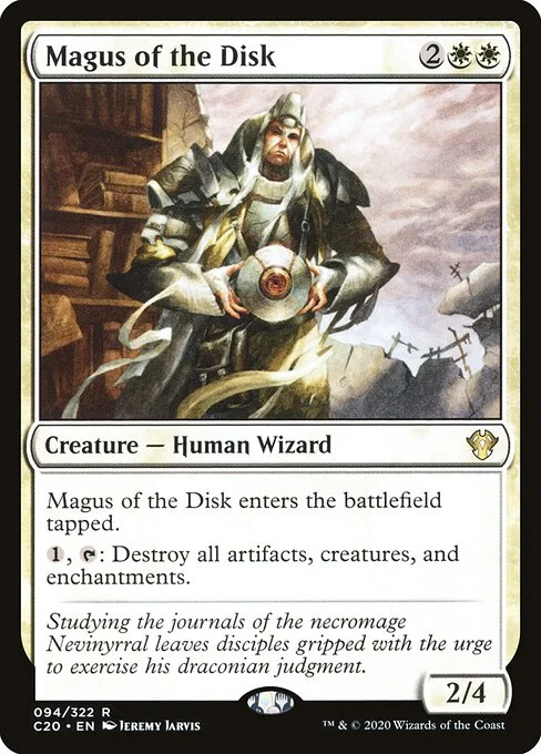 Magus of the Disk, carta Magic di tipo Creature — Human Wizard illustrata da Jeremy Jarvis