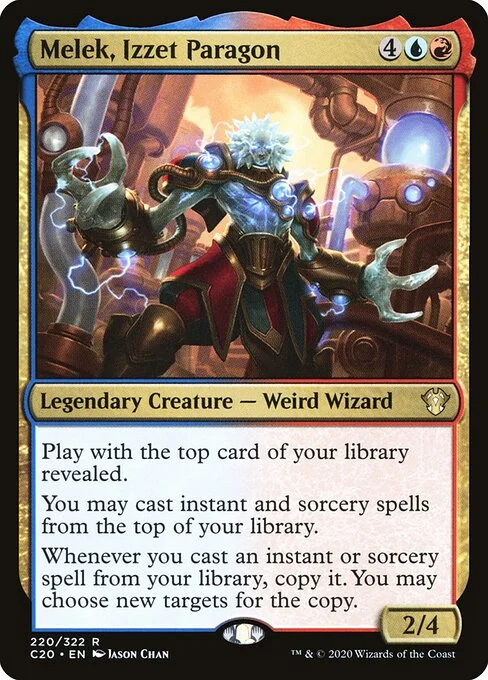 Melek, Izzet Paragon, carta Magic di tipo Legendary Creature — Weird Wizard illustrata da Jason Chan