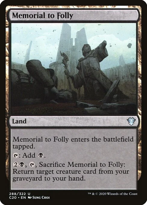 Memorial to Folly, carta Magic di tipo Land illustrata da Sung Choi