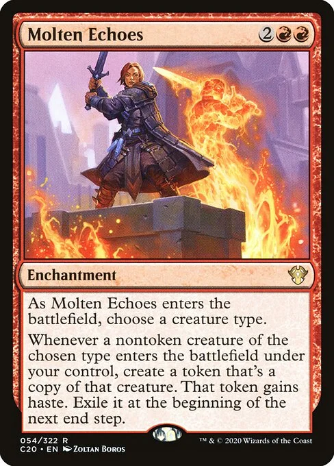Molten Echoes, carta Magic di tipo Enchantment illustrata da Zoltan Boros