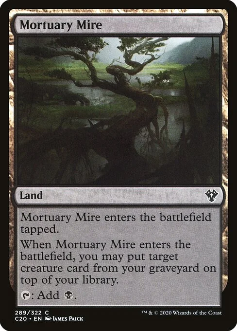 Mortuary Mire, carta Magic di tipo Land illustrata da James Paick