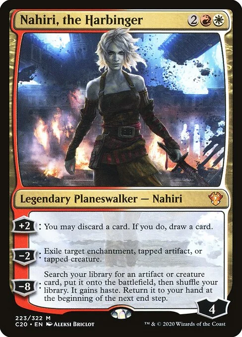 Nahiri, the Harbinger, carta Magic di tipo Legendary Planeswalker — Nahiri illustrata da Aleksi Briclot