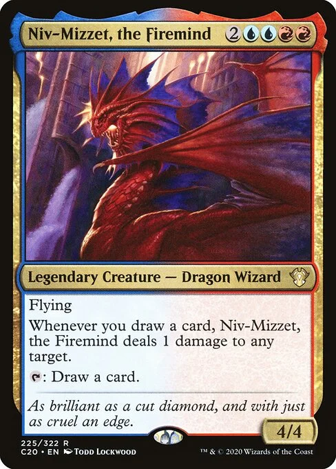 Niv-Mizzet, the Firemind, carta Magic di tipo Legendary Creature — Dragon Wizard illustrata da Todd Lockwood