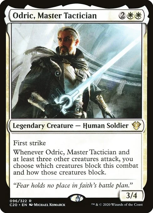 Odric, Master Tactician, carta Magic di tipo Legendary Creature — Human Soldier illustrata da Michael Komarck