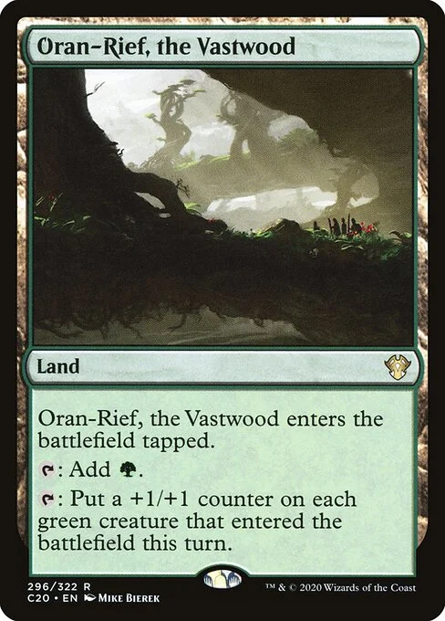 Oran-Rief, the Vastwood, carta Magic di tipo Land illustrata da Mike Bierek