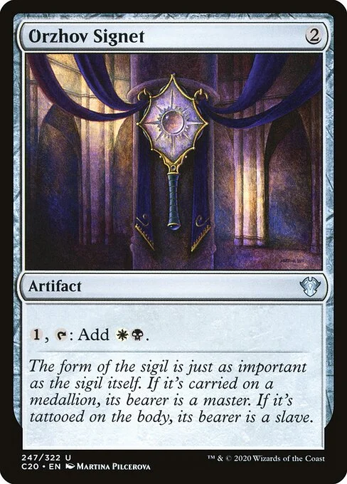 Orzhov Signet, carta Magic di tipo Artifact illustrata da Martina Pilcerova