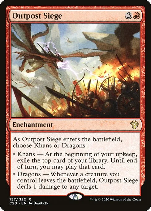 Outpost Siege, carta Magic di tipo Enchantment illustrata da Daarken