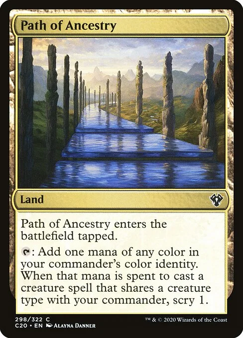 Path of Ancestry, carta Magic di tipo Land illustrata da Alayna Danner