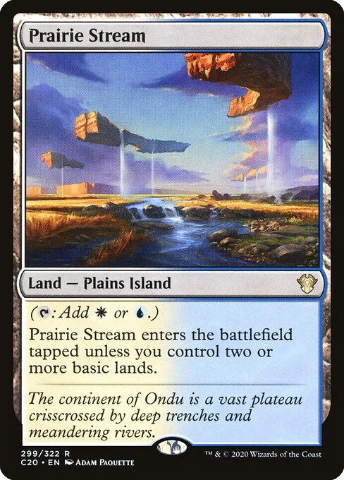Prairie Stream, carta Magic di tipo Land — Plains Island illustrata da Adam Paquette