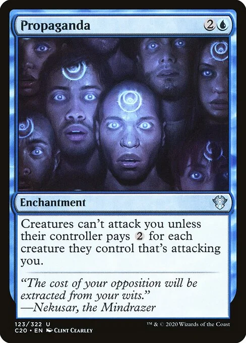 Propaganda, carta Magic di tipo Enchantment illustrata da Clint Cearley