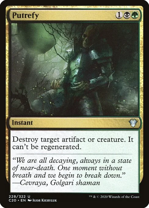 Putrefy, carta Magic di tipo Instant illustrata da Igor Kieryluk