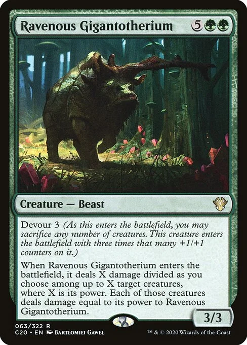 Ravenous Gigantotherium, carta Magic di tipo Creature — Beast illustrata da Bartłomiej Gaweł