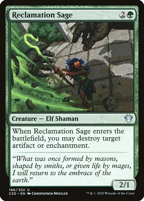 Reclamation Sage, carta Magic di tipo Creature — Elf Shaman illustrata da Christopher Moeller