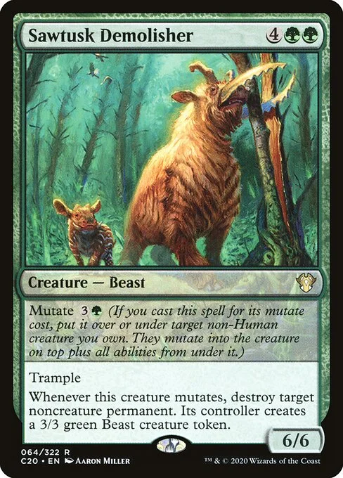 Sawtusk Demolisher, carta Magic di tipo Creature — Beast illustrata da Aaron Miller