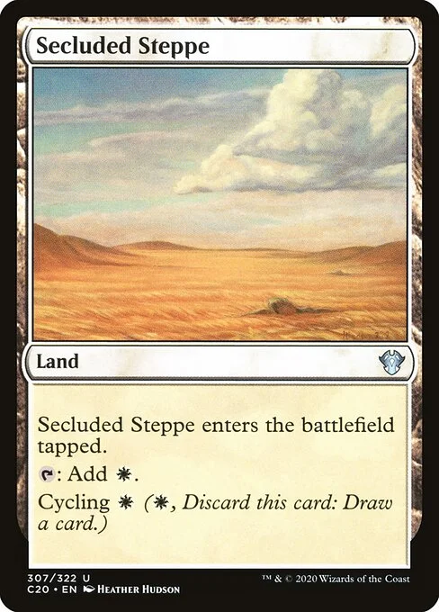 Secluded Steppe, carta Magic di tipo Land illustrata da Heather Hudson