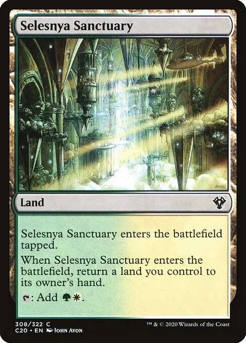 Selesnya Sanctuary, carta Magic di tipo Land illustrata da John Avon