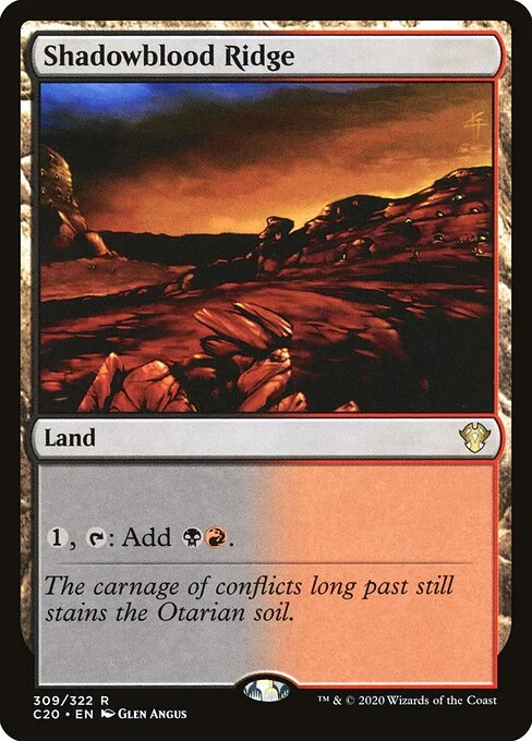 Shadowblood Ridge, carta Magic di tipo Land illustrata da Glen Angus