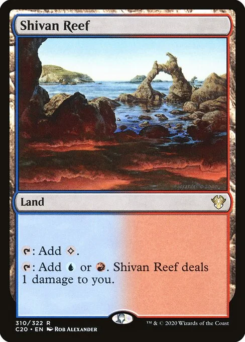 Shivan Reef, carta Magic di tipo Land illustrata da Rob Alexander