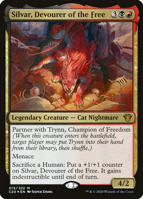 Silvar, Devourer of the Free, carta Magic di tipo Legendary Creature — Cat Nightmare illustrata da Jesper Ejsing