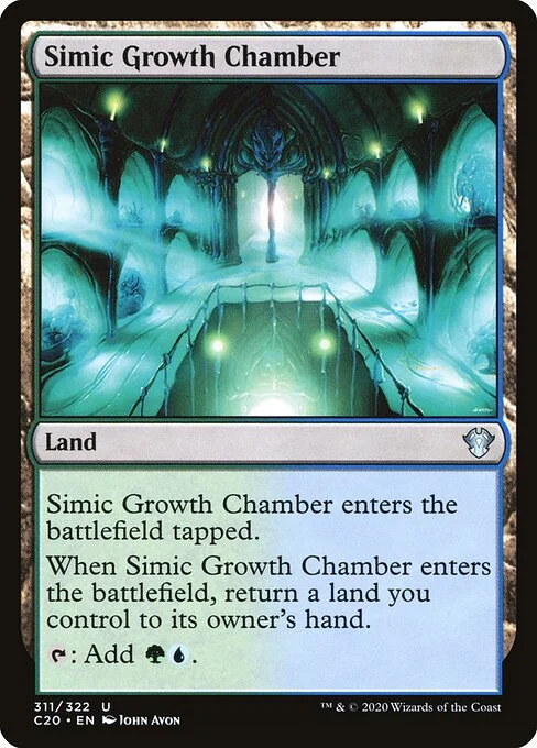 Simic Growth Chamber, carta Magic di tipo Land illustrata da John Avon
