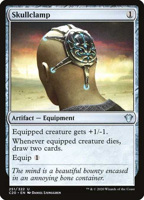 Skullclamp, carta Magic di tipo Artifact — Equipment illustrata da Daniel Ljunggren