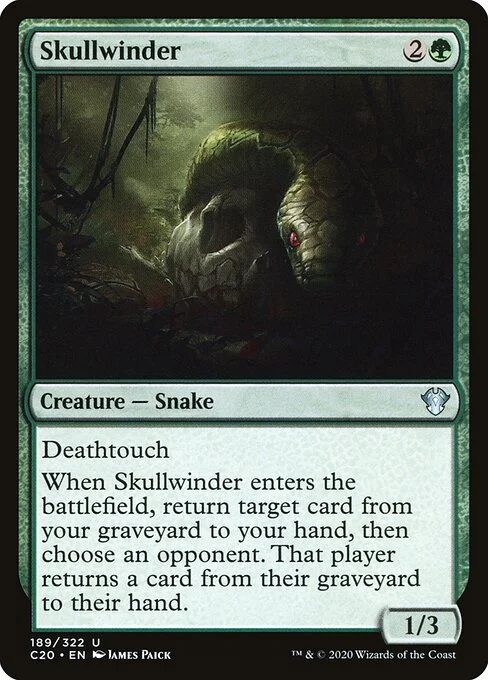Skullwinder, carta Magic di tipo Creature — Snake illustrata da James Paick