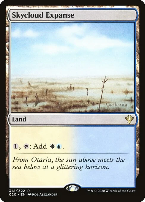 Skycloud Expanse, carta Magic di tipo Land illustrata da Rob Alexander