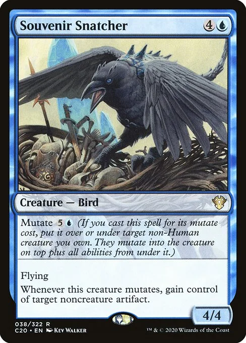 Souvenir Snatcher, carta Magic di tipo Creature — Bird illustrata da Kev Walker