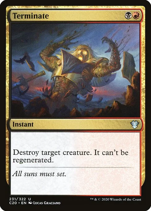 Terminate, carta Magic di tipo Instant illustrata da Lucas Graciano