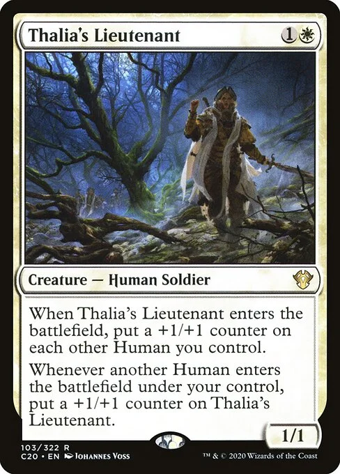 Thalia's Lieutenant, carta Magic di tipo Creature — Human Soldier illustrata da Johannes Voss