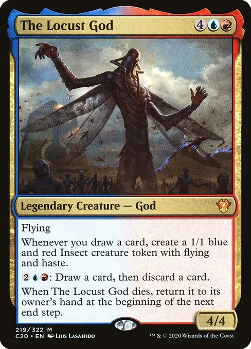 The Locust God, carta Magic di tipo Legendary Creature — God illustrata da Lius Lasahido