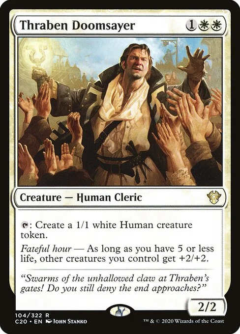 Thraben Doomsayer, carta Magic di tipo Creature — Human Cleric illustrata da John Stanko