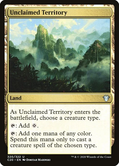 Unclaimed Territory, carta Magic di tipo Land illustrata da Dimitar Marinski