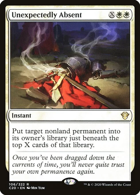 Unexpectedly Absent, carta Magic di tipo Instant illustrata da Min Yum